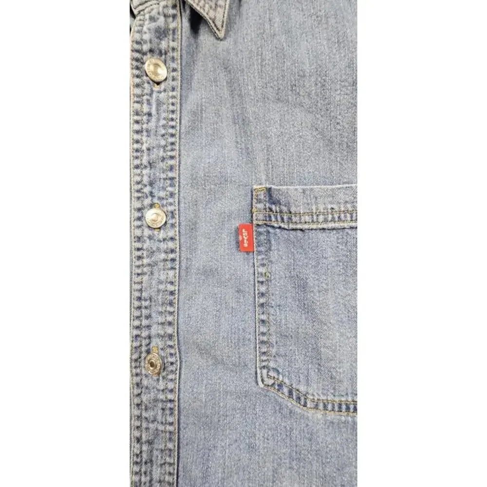 Levis Mens Shirt XLarge Blue Denim Western Vintage Field‎ Work Overshirt Buttons
